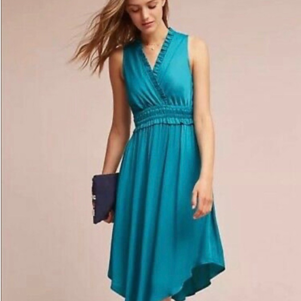 Silky Teal Maeve Anthropologie Dress